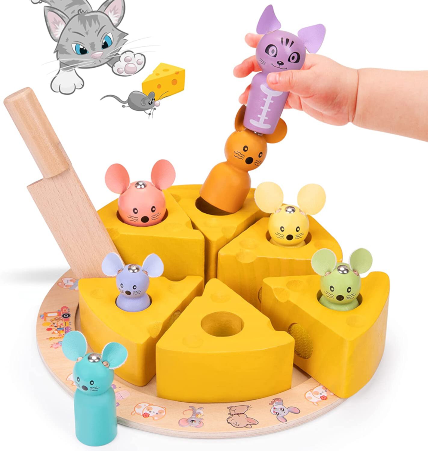 Montessori Toys for 1 Year Old, Wooden Toys Developmental Shape Sorting & Matching Puzzle Carrots Harvest Game, Birthday Gifts for Toddlers Babies Boys and Girls 6-12 Months Christmas ANTIC DUCK