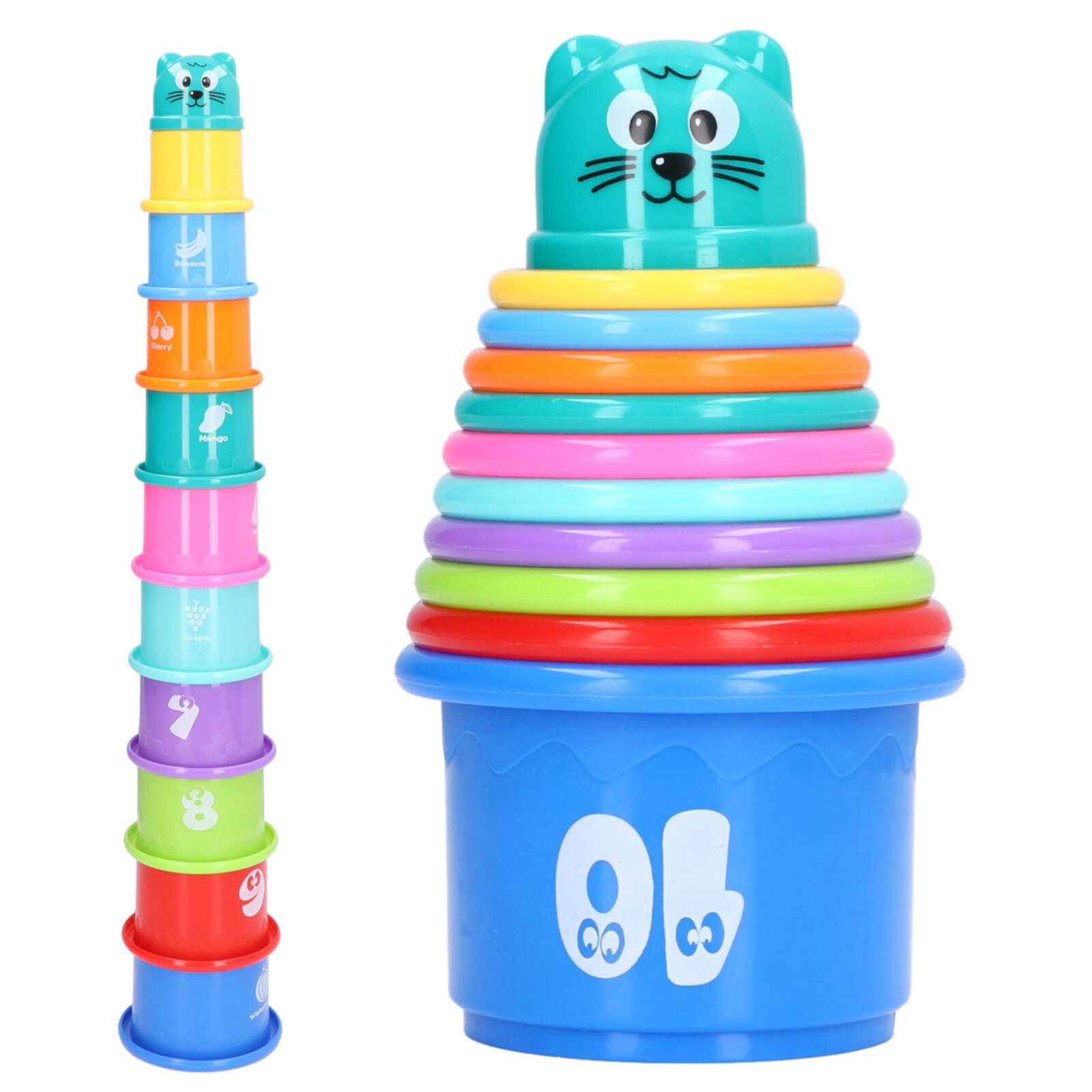 11 Pcs Stacking Cups Baby Building Toys Set ,Baby Toys 12-18 Months Toddler Toy Rainbow Stacking Cups Number Nesting Stacking Cups Educational Toys for 1 Year Old Boy Girl Bath Water Toys Fyydes