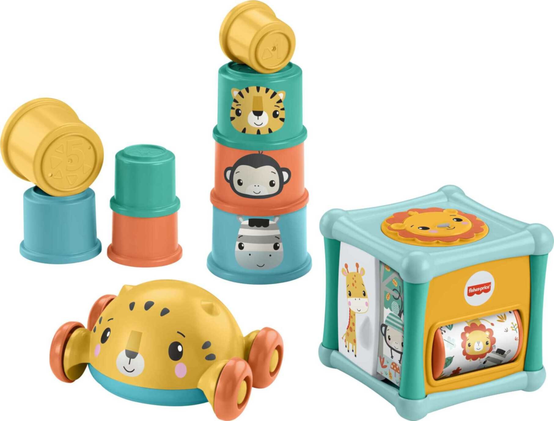 Fisher-Price Sit & Crawl Gift Set Baby Infant Toys with Stacking Cups & Roly-Poly Push Car Visit the Fisher-Price Store