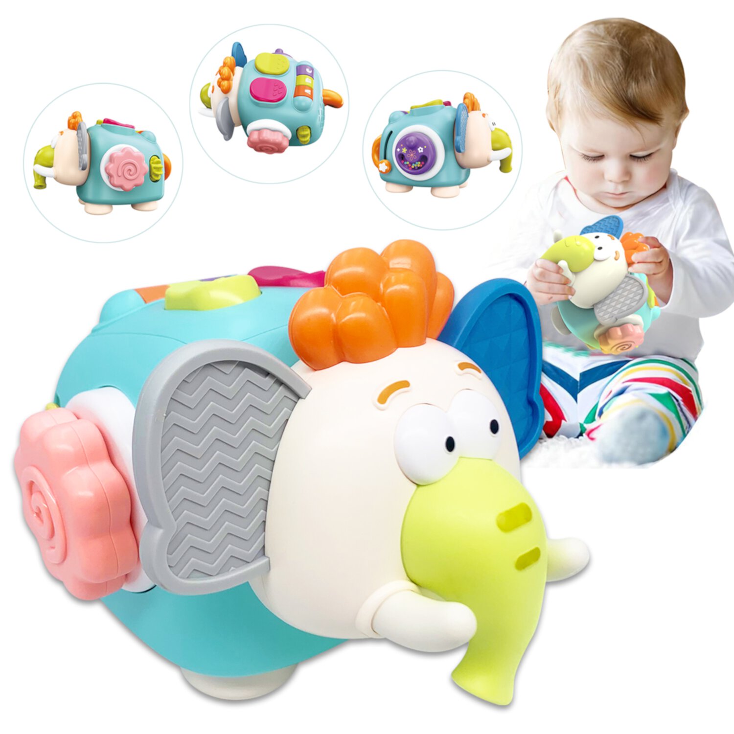 Infant Sensory Toys, Learning Toys, Travel Activities Busy Board Cube, Montessori Baby Toys 0 3 6 9 12 18 24 Months Sytle-Carry