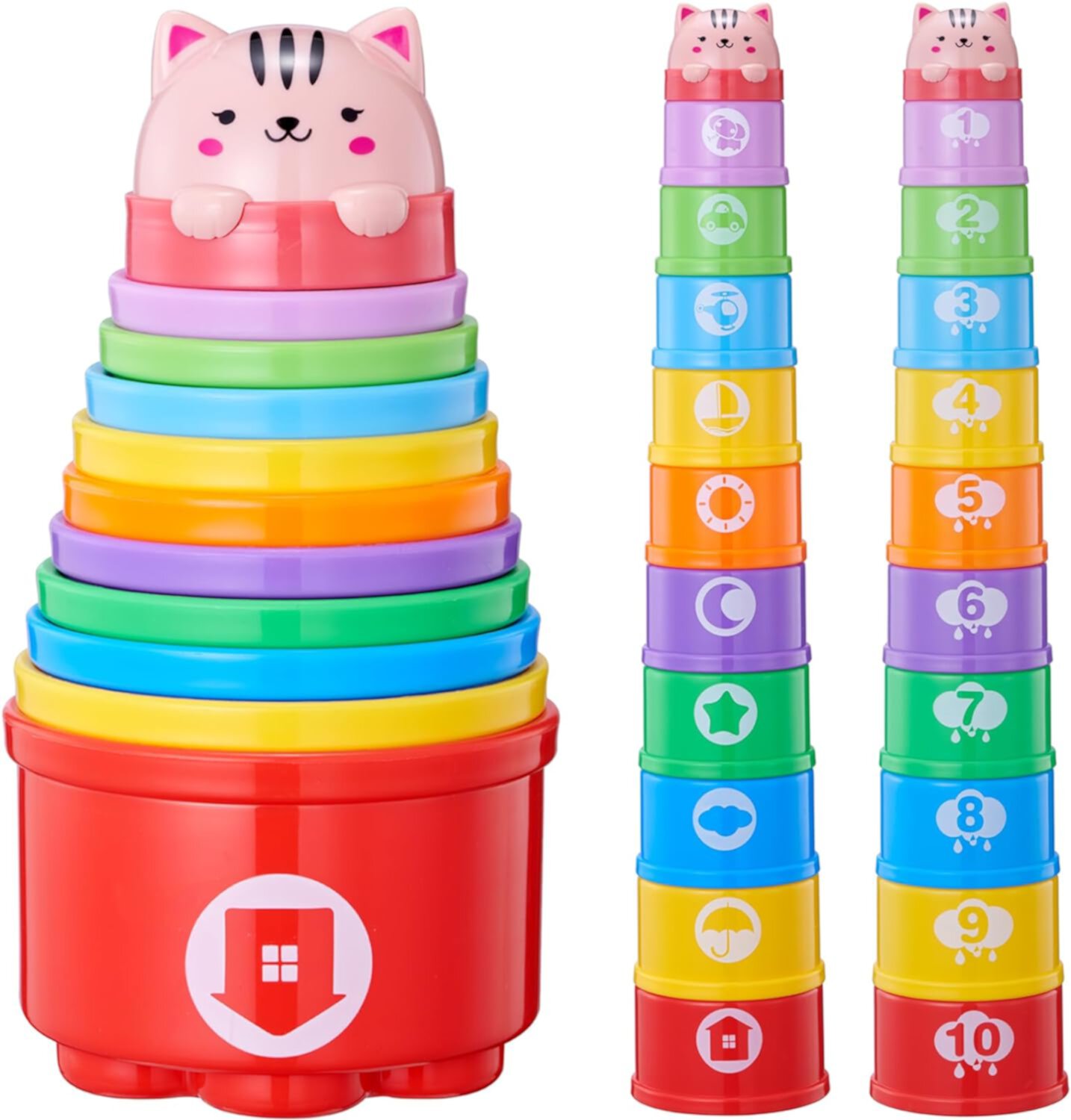 Wanonoo Baby Stacking Cups for Toddlers 1-3, Baby Stacking Toys Nesting Cups, Bath Toys, Sorting & Nesting Toys for 1 2 3 Years Old Wanonoo