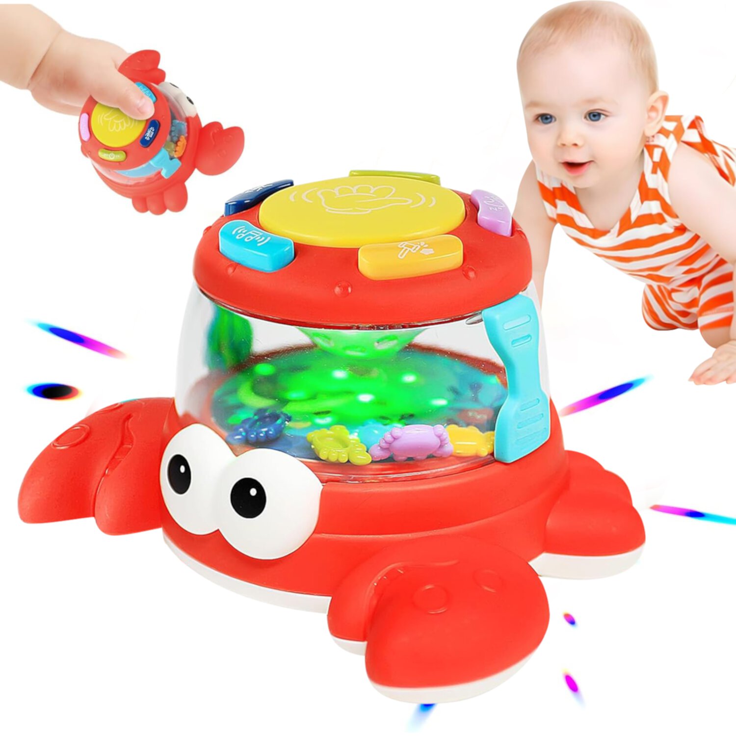 Baby Toys 6-12 Months, Musical Light Up Toys, Crawling Toys for Girls Boys 12-24 Months, Learning Toys for 1 Year Old Style-Carry