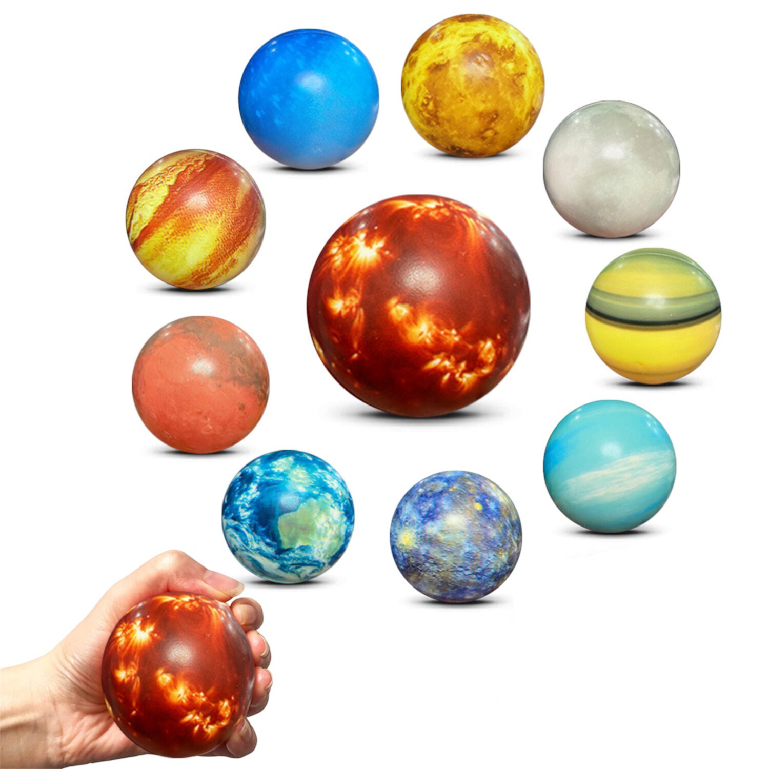 Planets for Kids Solar System Toys, Fun Party Favors Solar Planet Balls Toys for 2 3 4 Year Old Boys,10 Pcs ANTIC DUCK