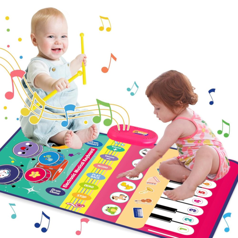 Toys for 1 Year Old, Musical Mat Toy for Toddlers 1-3, Piano Mat with Keyboard & Drum Musical Learning Toys for 1 2 3 Year Old Visit the Suorfoxs Store