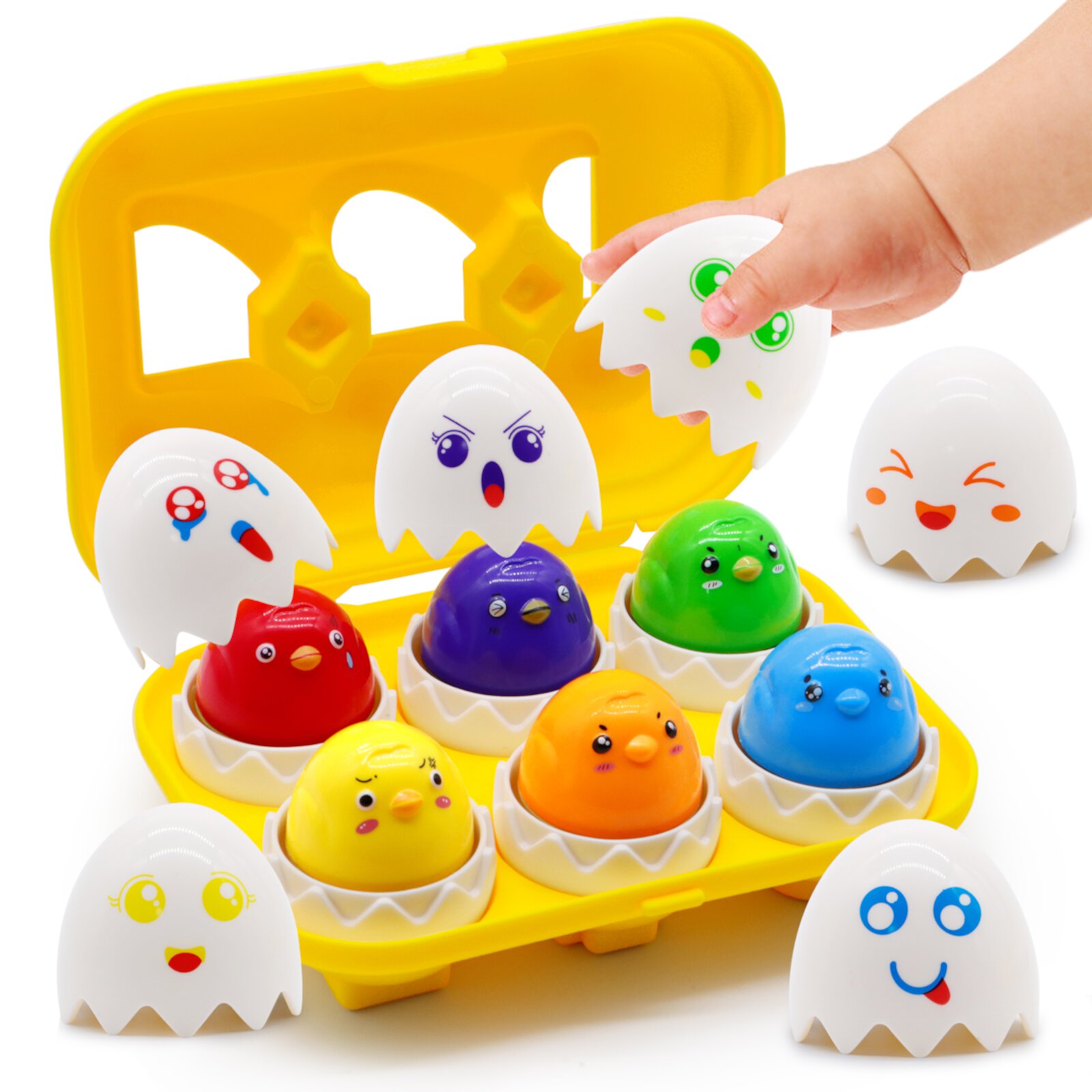 MOONTOY Montessori Egg Toys Toddlers 1-3, Preschool Learning Activities Toys, Matching & Sorting Fine Motor Games, First Birthday Gifts Sensory Toys Visit the MOONTOY Store