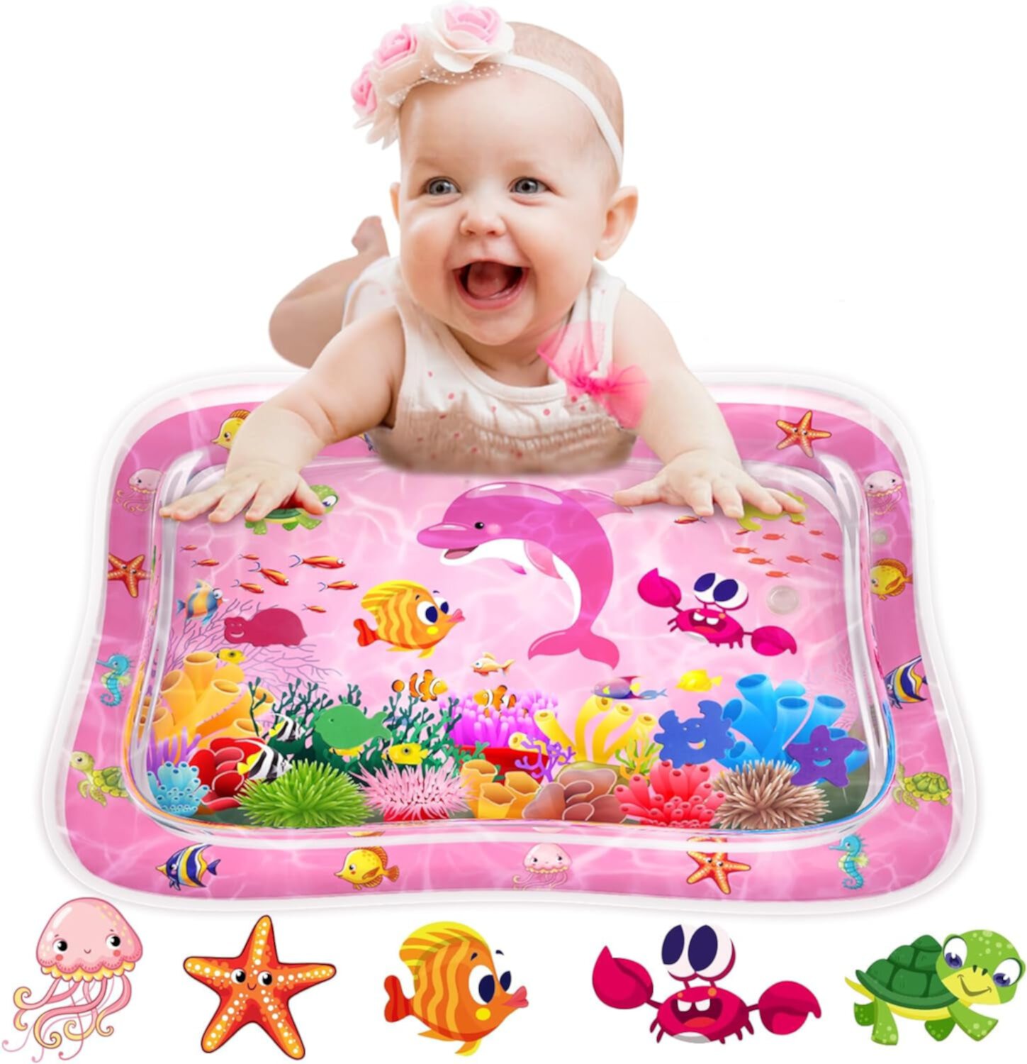 ZMLM Tummy-Time Baby Gift: Inflatable Toddler Baby Water Toy, Activity Water Mat, Tummy Time Mat, Sensory Baby Toy for 3-12 Months, Newborn Gift ZMLM