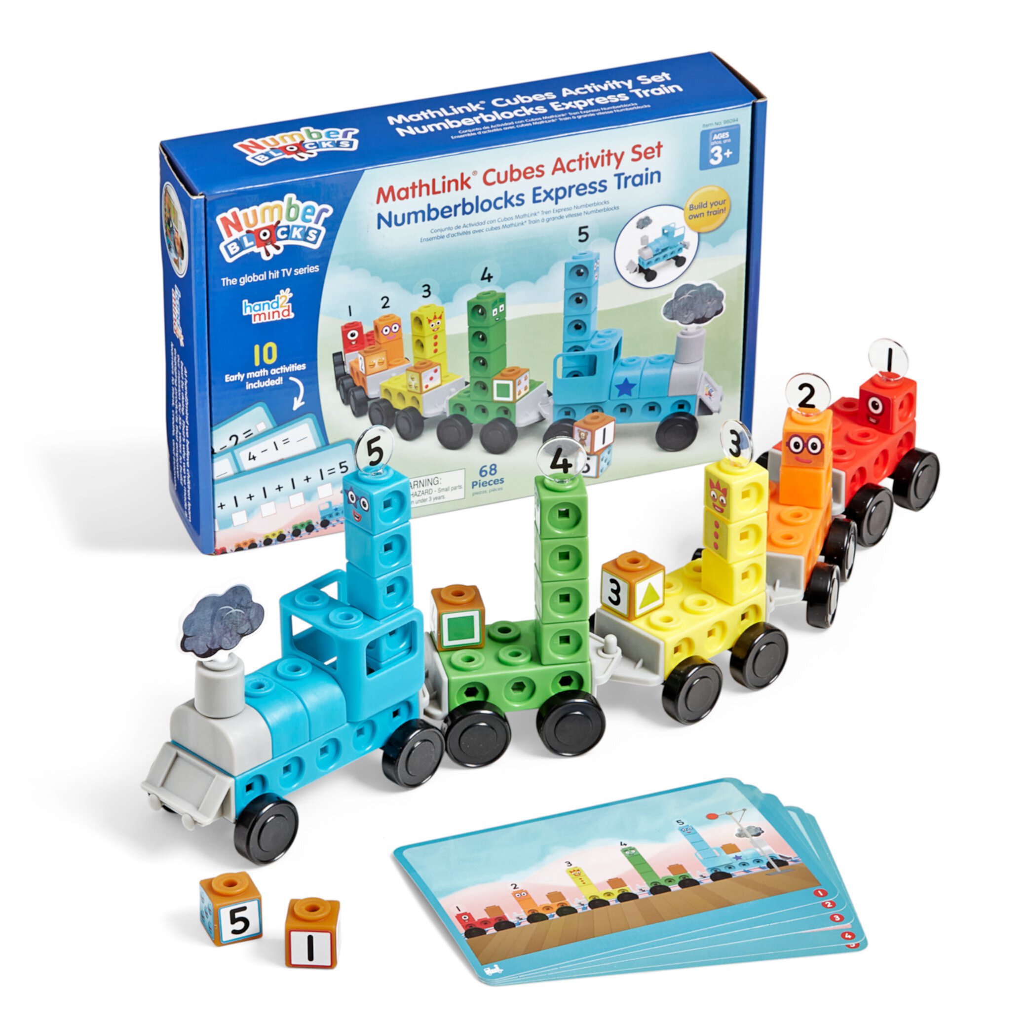 hand2mind Numberblocks Express Train MathLink Cubes Activity Set, Train Toy, Preschool Learning Activities, Counting Blocks for Math, Number Learning Toys, Kids Building Toys, Kids Educational Toys Hand2mind