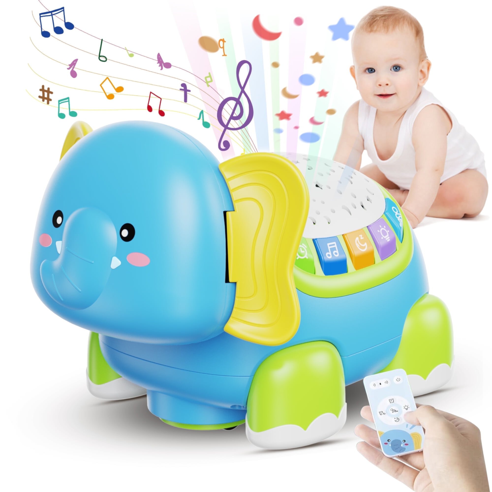 UUGEE  Baby Crawling Toys for Toddlers 1-3, Walking Infant Tummy Time Toys with Starlight & Music, Sensory Interactive Christmas Birthday Gifts for Boys Girls 6 9 12 18 24 Month UUGEE