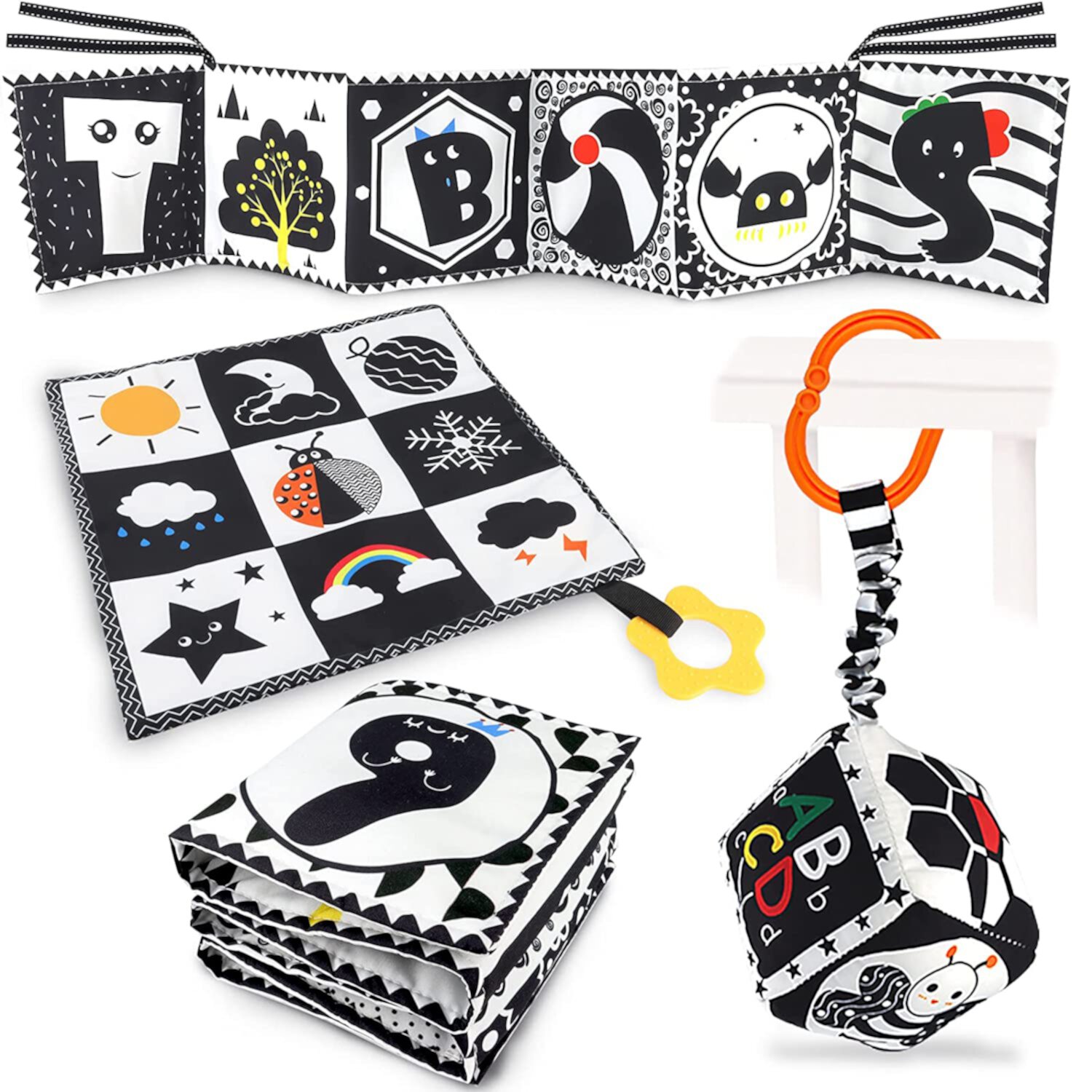 Black and White High Contrast Baby Toys 0-3 Months for Newborns, Montessori Learning Toys for 1 Years Old, Babies Sensory Soft Book for Early Education, Infant Tummy Time Toys 0-6-9 Months Baby Gifts Visit the Suorfoxs Store