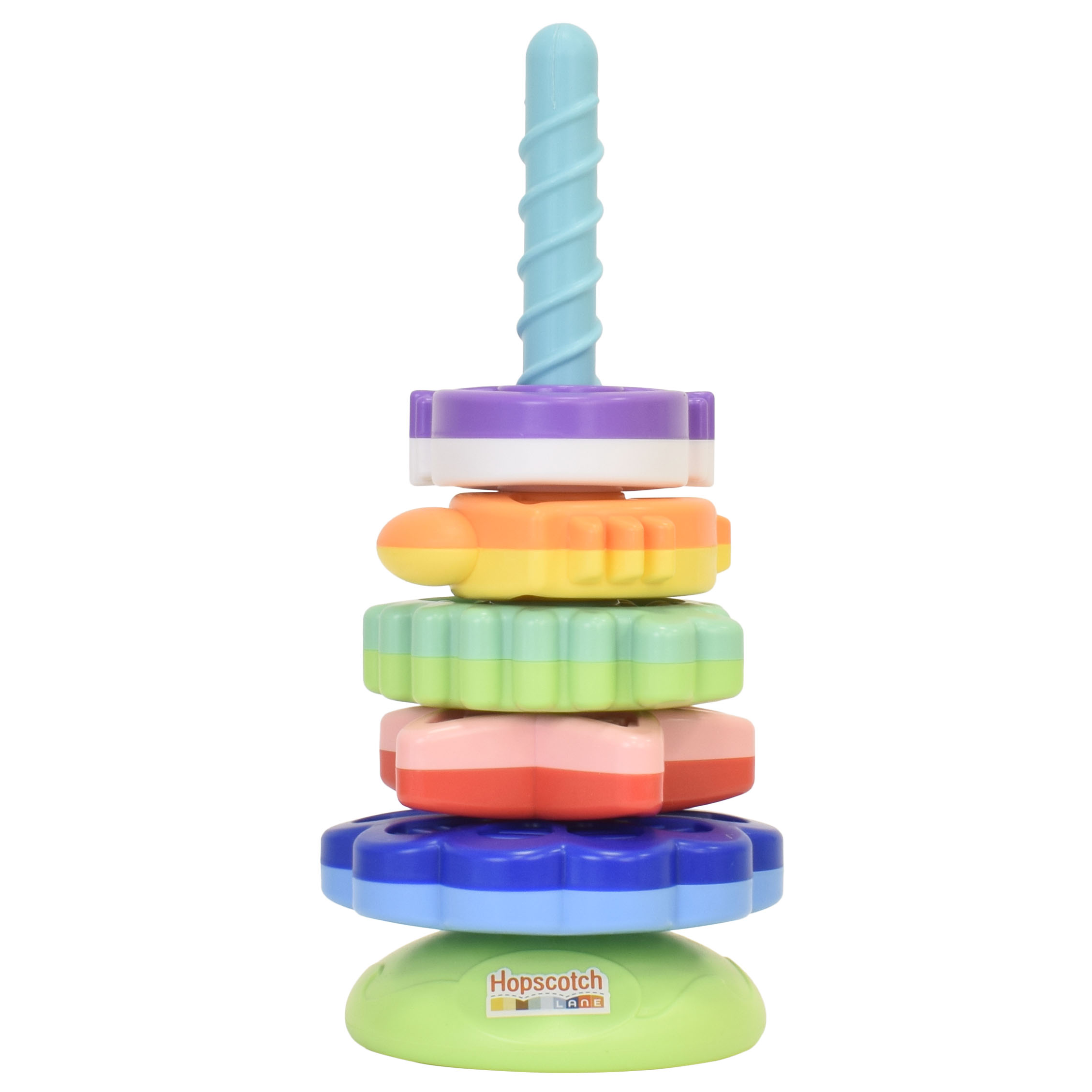 Hopscotch Lane Spinning Stacker – Educational Stack and Sort Toy for Babies and Toddlers 9 + Months Hopscotch Lane