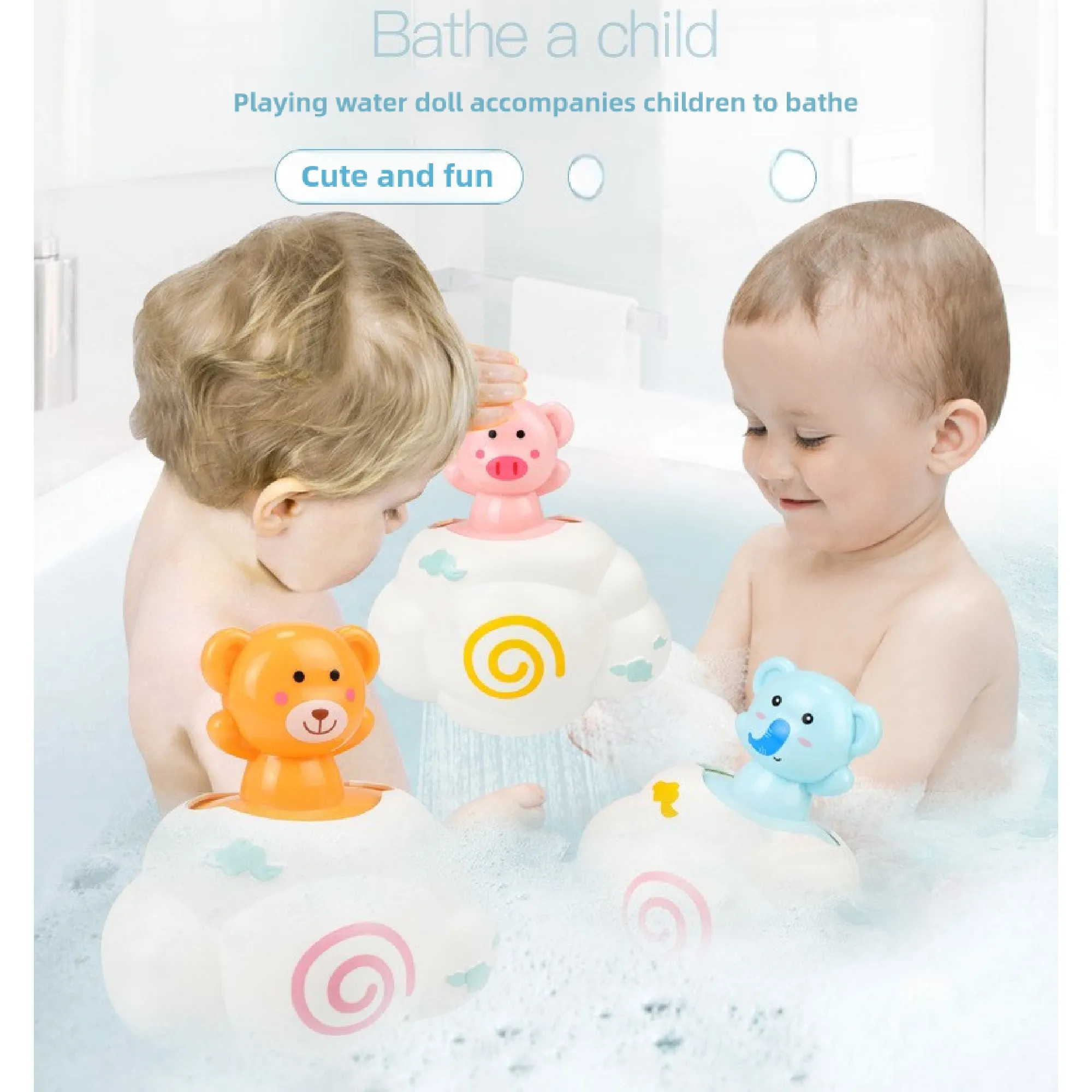 Wisolt Baby Bath Toys with Raining Clouds, Fountain Spray, and Elephant Designs Wisolt