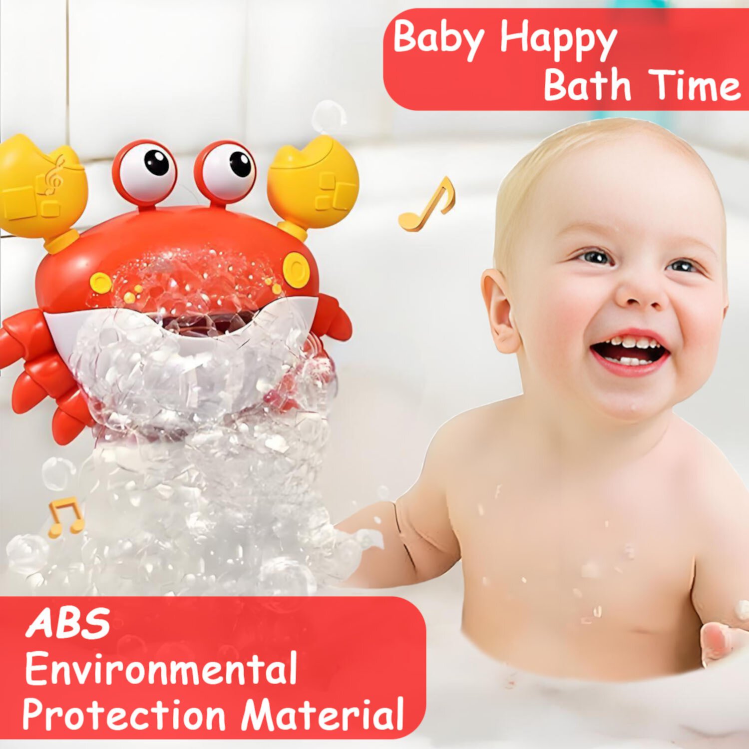 Caunedy Bath Crab Toys for Toddlers,Babies Bubble Maker Shower, Baby Boy Girl's Gifts for Baby Shower with 12 Children's Songs CAUNEDY