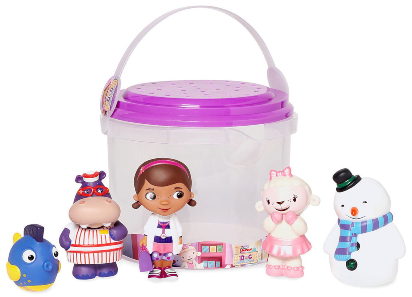 Disney Store Doc Mc Stuffins Bath Set Dottie Hallie Chilly Lambie Squeakers New Disney