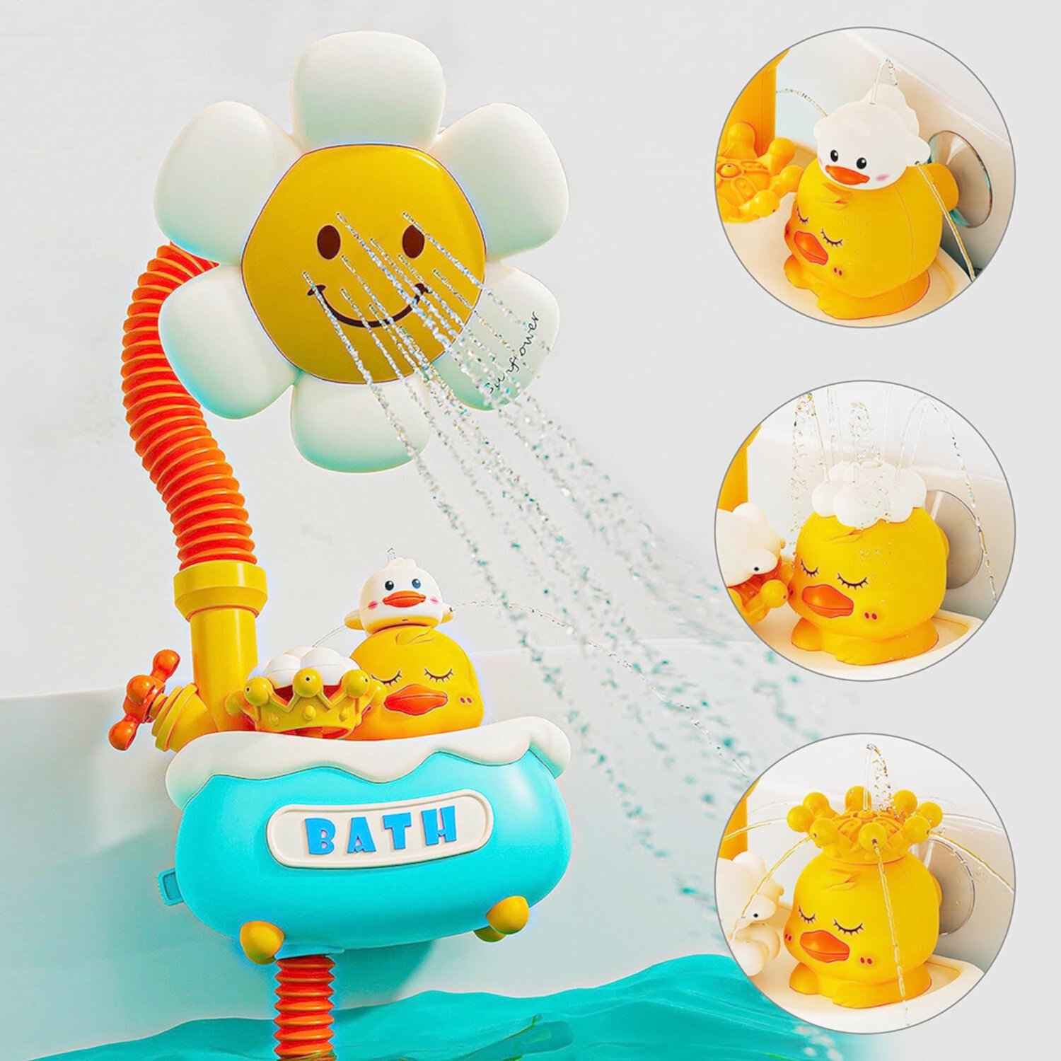 JBee Ctrl Baby Bath Toys for Toddlers 1-3 with ShowerHead Cute Duck Sensory Toys Toddler Bathtub Water Toy Birthday Gifts for Infants Boys Girls Newborn 6 12 Months JBeeCtrl