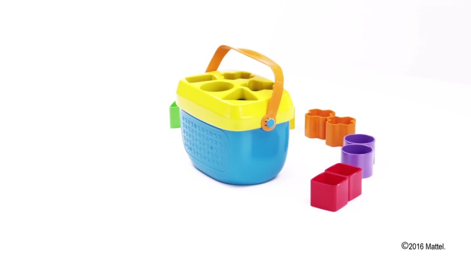 Fisher-Price Baby’s First Blocks Shape Sorting Toy with Storage Bucket, 12 Pieces Fisher-Price