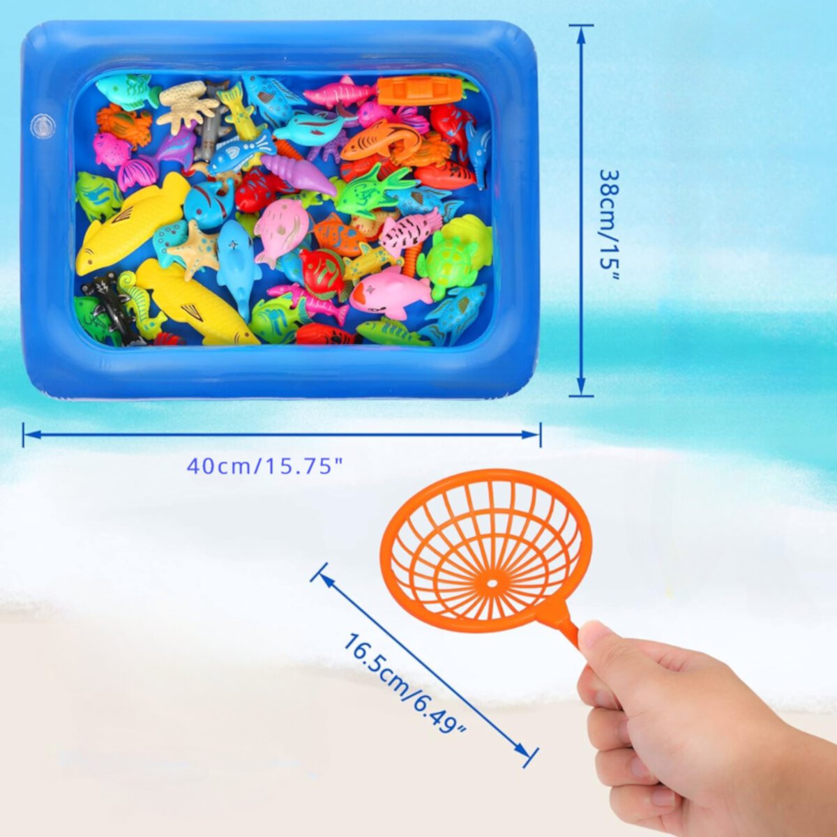 LEUCHTAMOR 42pcs Magnetic Fishing Game for Kids,Pool Fishing Games Fish Bath Toy,Water Toys for Kids Age 3-5, Toddlers Pool Toys,Fishing Toy,Outdoor Fishing Bath Toy LEUCHTAMOR