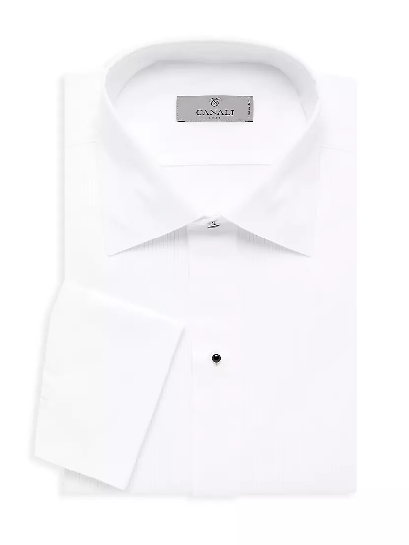 Мужская Классическая рубашка Canali Tuxedo Cotton Shirt Canali