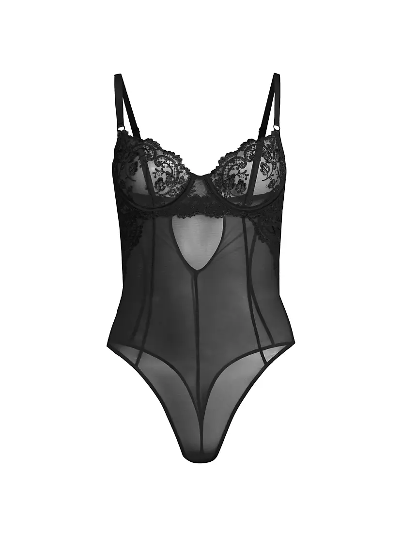 Женское Боди KIKI DE MONTPARNASSE Juliette Floral Mesh Kiki De Montparnasse