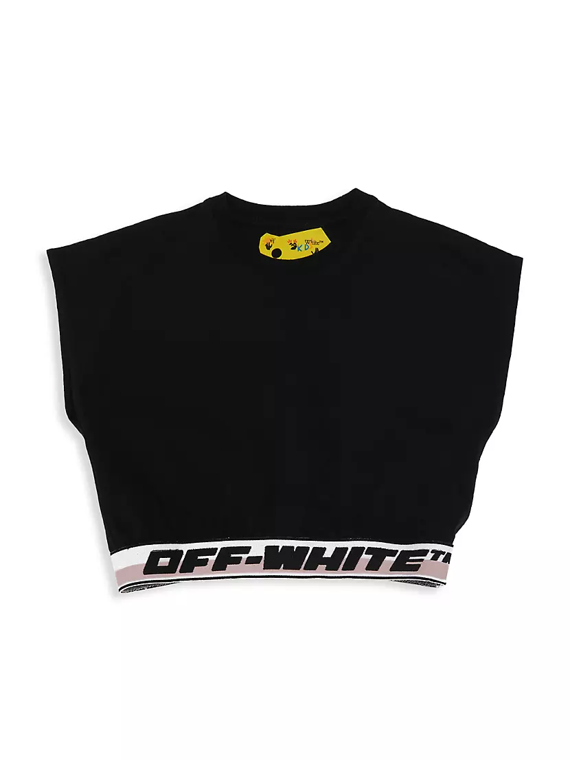 Маленькая хлопковая футболка без рукавов с логотипом Off-White, пуловер Off-White