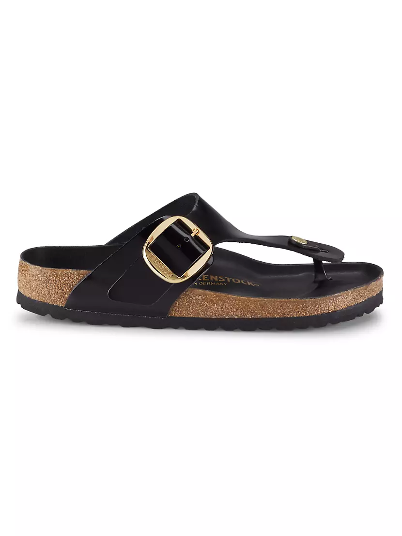 Сандалии Birkenstock Gizeh Big Buckle из глянцевой кожи с анатомической стелькой Birkenstock