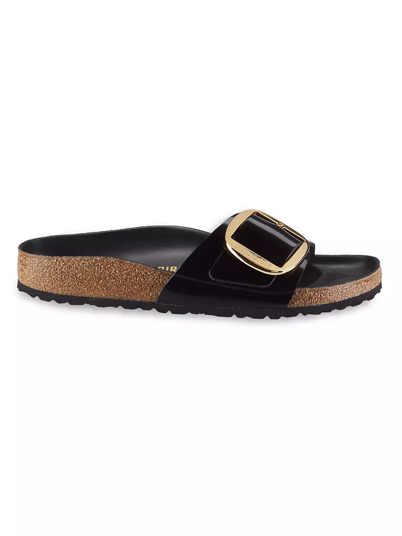 Сандалии Birkenstock Madrid Big Buckle из лакированной кожи с контурной пробковой стелькой Birkenstock