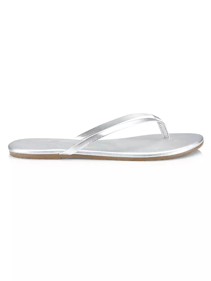 Женские Шлепанцы и вьетнамки TKEES Metallics Leather Flip Flops TKEES