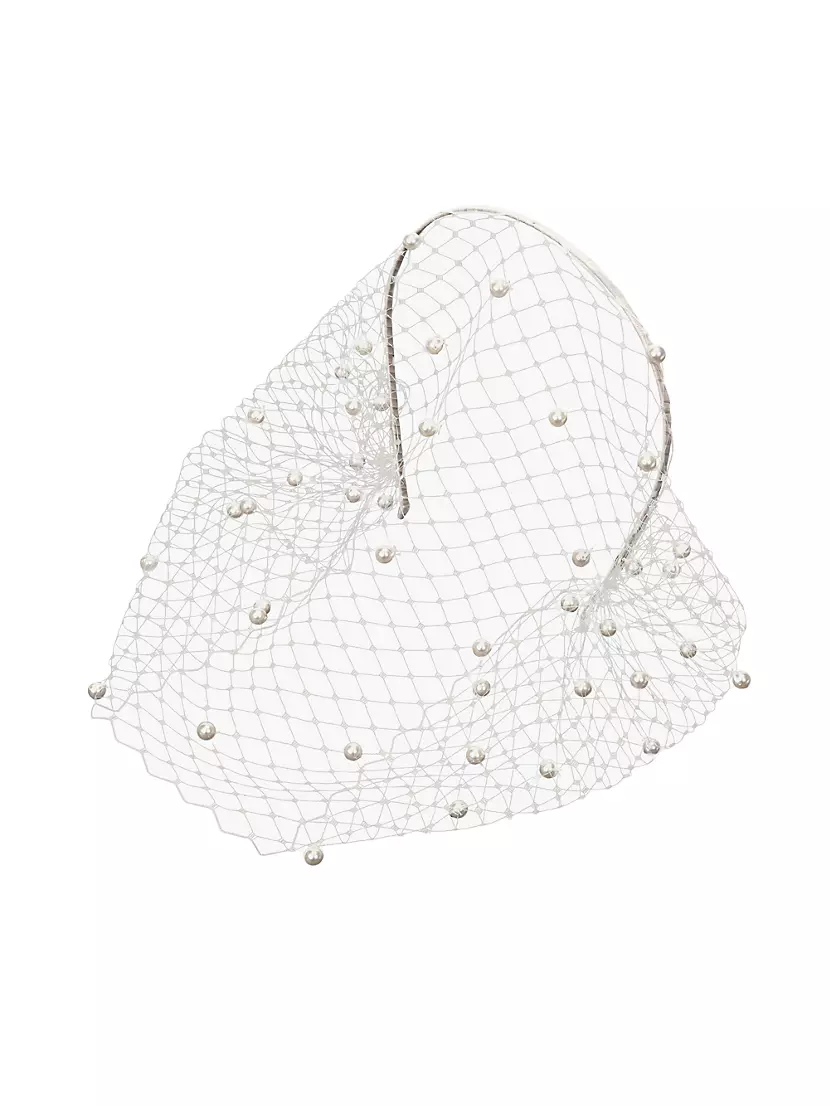 Voilette Faux Pearl Veil Headband Jennifer Behr