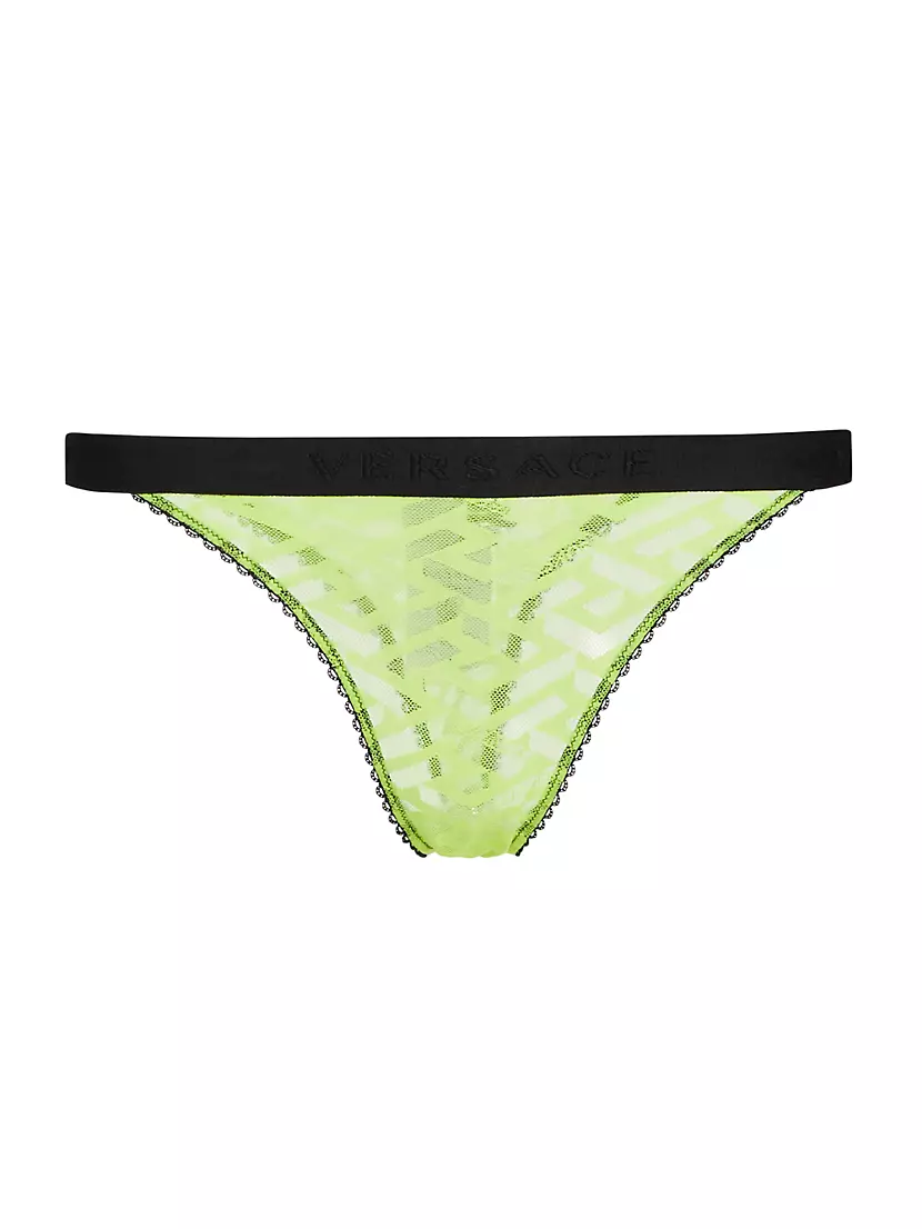 Женские Трусы Versace Greca Signature Tulle Thong Versace