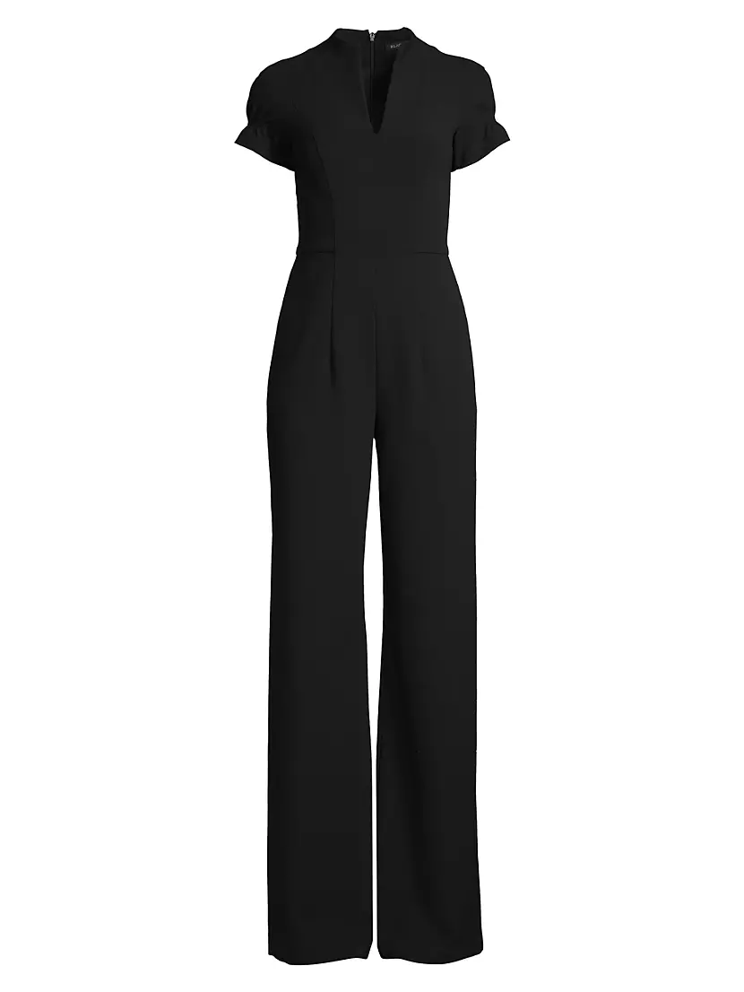 Patel V-Neck Wide-Leg Jumpsuit Black Halo