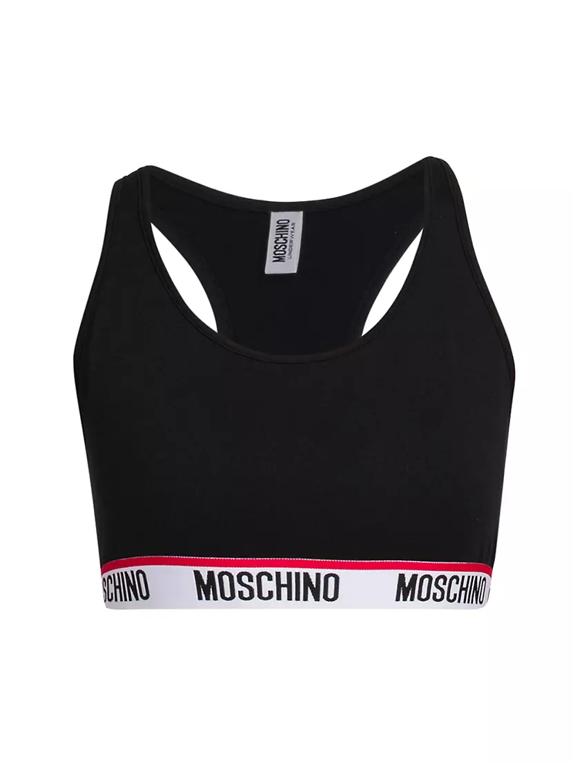 Спортивный бюстгальтер Moschino с логотипом и открытыми плечами Moschino