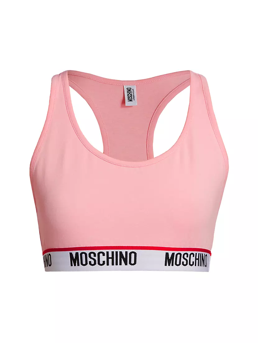 Спортивный бюстгальтер Moschino с логотипом и вырезом, 92% хлопка Moschino