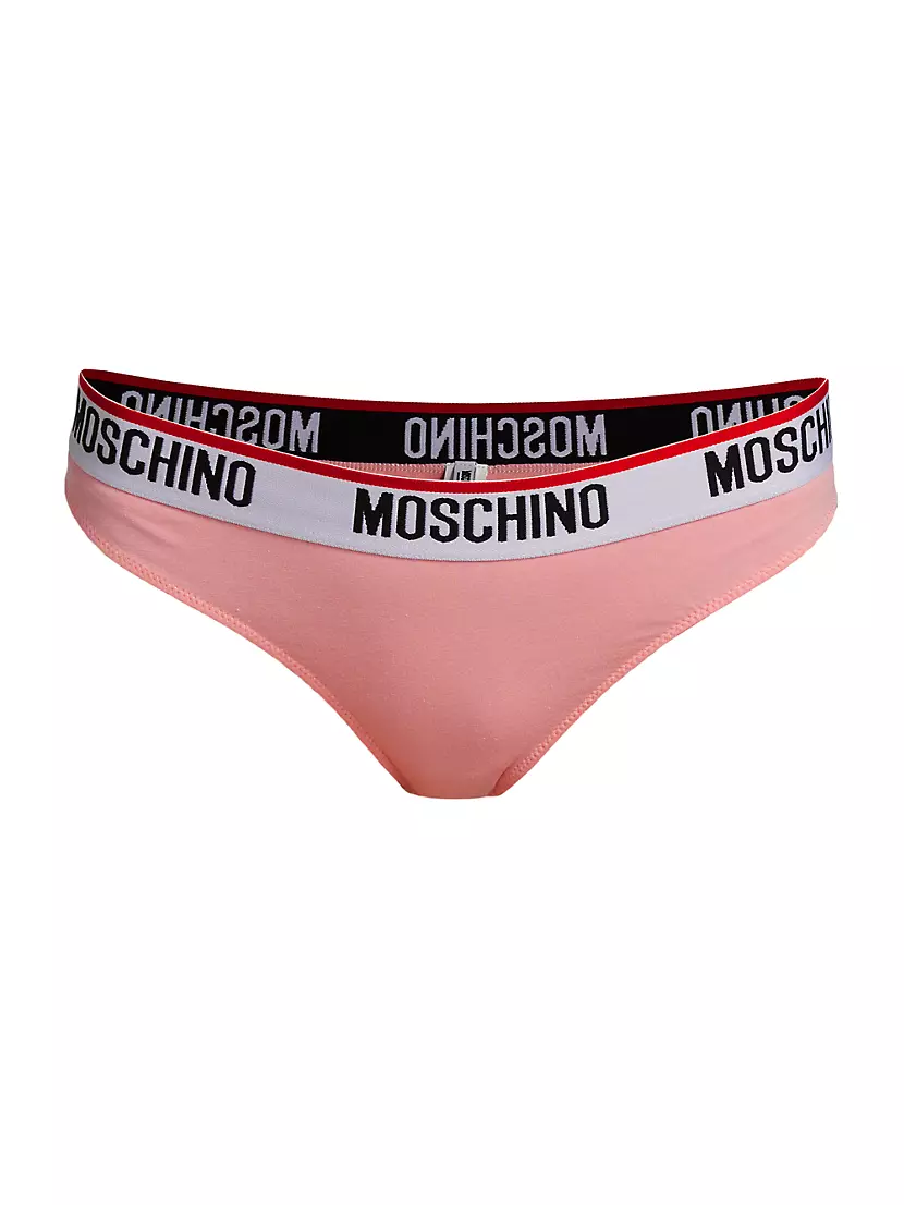 Эластичные хлопковые брюки Moschino с логотипом, 92% хлопка и 8% эластана Moschino