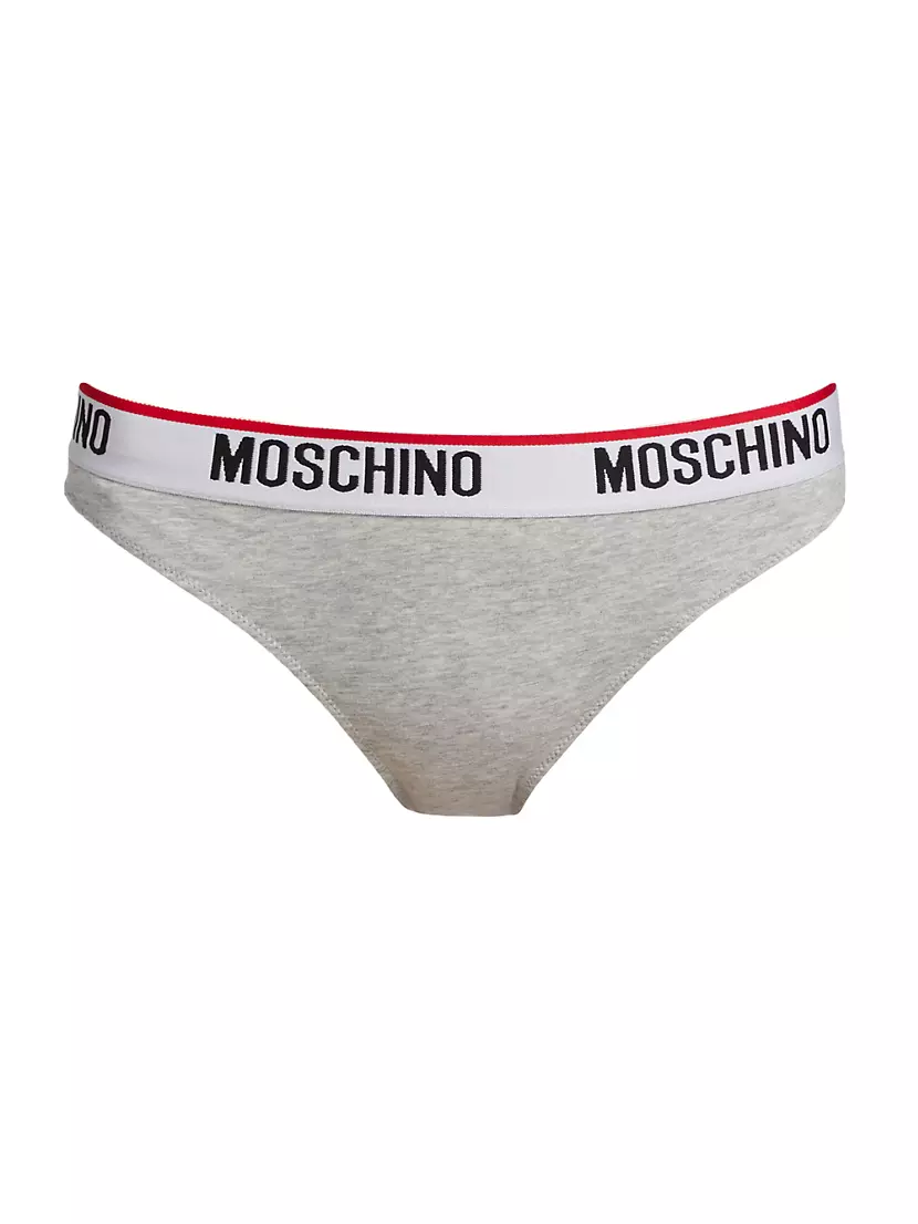 Брифы Moschino с логотипом из эластичного хлопка, 92% хлопка, стиль на резинке Moschino