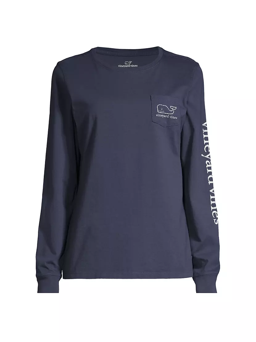 Футболка Vineyard Vines из мягкого хлопка с длинным рукавом и принтом кита Vineyard Vines