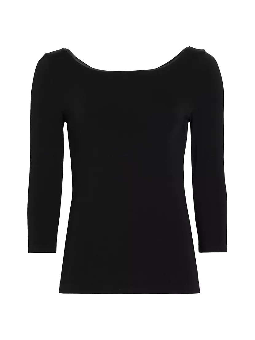 Пуловер Cordoba с б boatneck от Wolford изStretch-хлопка, 3/4 рукава Wolford