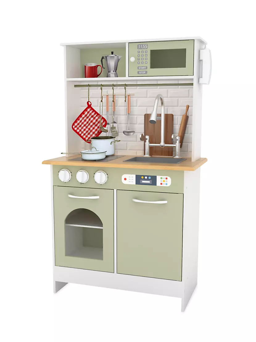 Современная игровая кухня Kid's Little Chef Boston, 9 аксессуаров, MDF, для детей от 3 лет Teamson