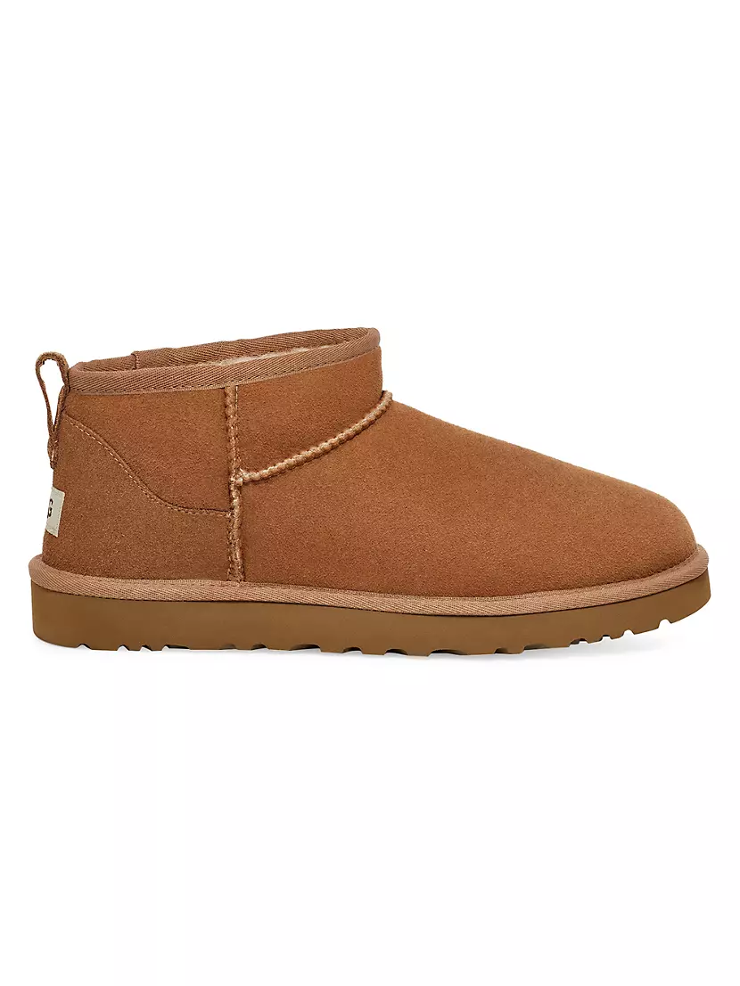 Унисекс ботинки UGG Classic Ultra Mini из овечьей кожи с резиновым подошвой UGG