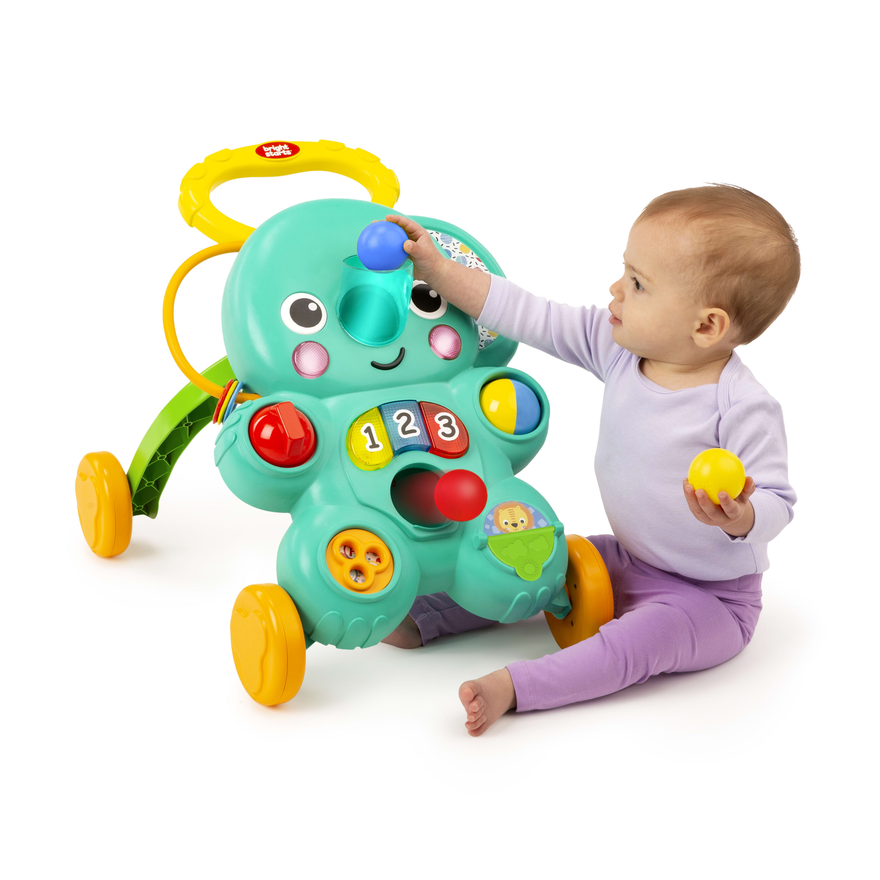 Bright Starts Stroll 'n Roll 2-in-1 Ball Play Baby Walker Elephant Bright Starts