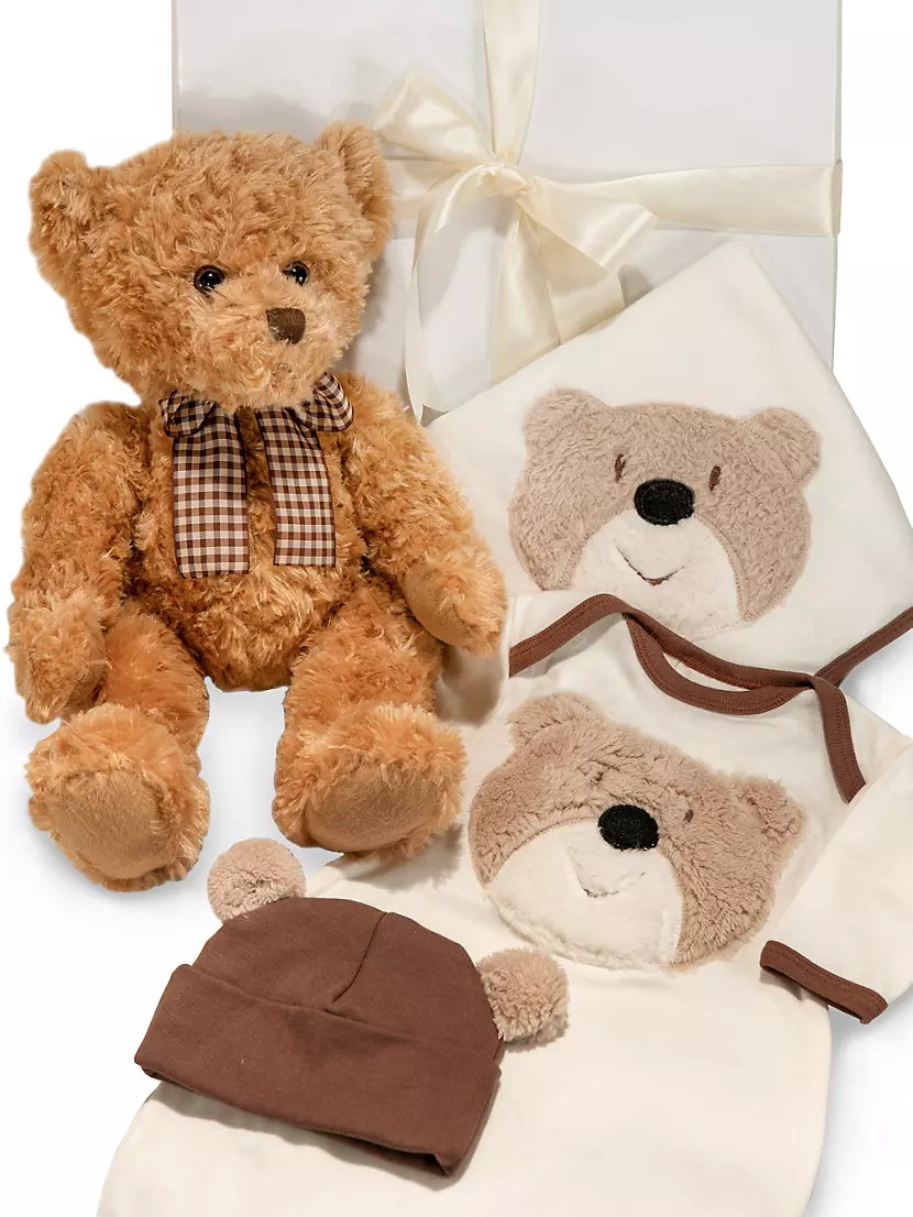 Набор подарочный Baby's Bear Wear: платье, шапочка и плед с медвежонком Haute Baby