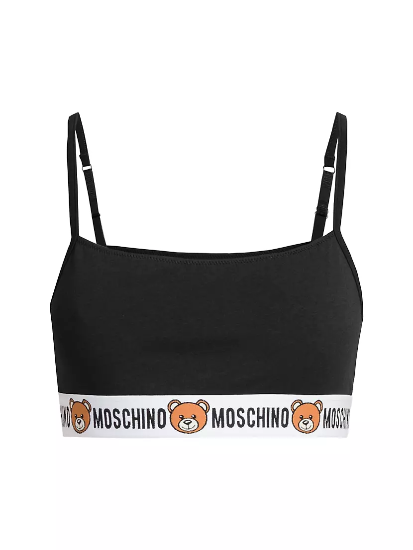 Спортивный лифчик Moschino из хлопка и эластана с эластичной лентой и логотипом Moschino