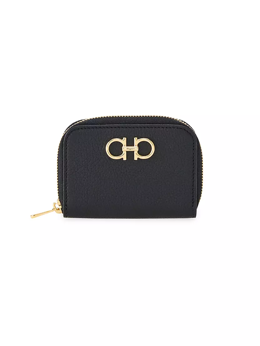 Mini-Zip Around Leather Wallet Ferragamo