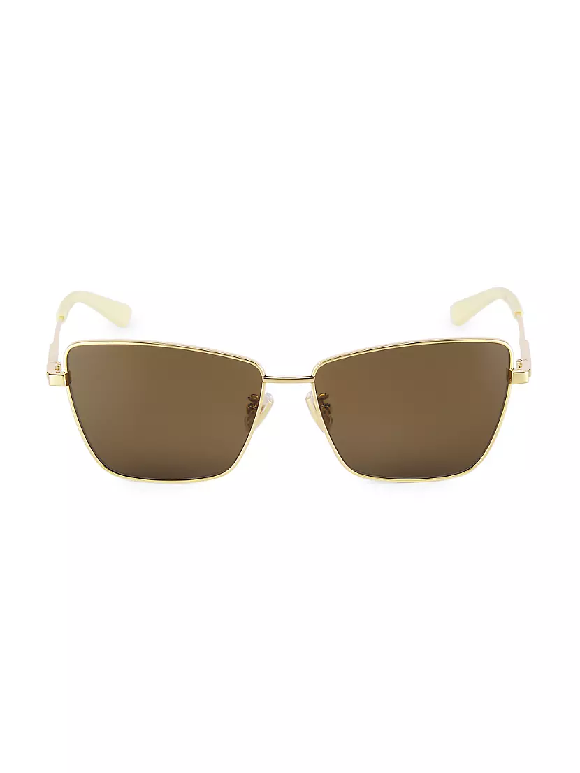 Full Metal 59MM Rectangular Sunglasses Bottega Veneta