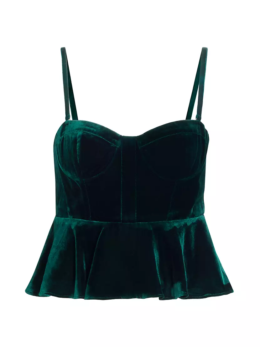 Женская Укороченная Футболка Cami Colette Velvet Bustier Cami