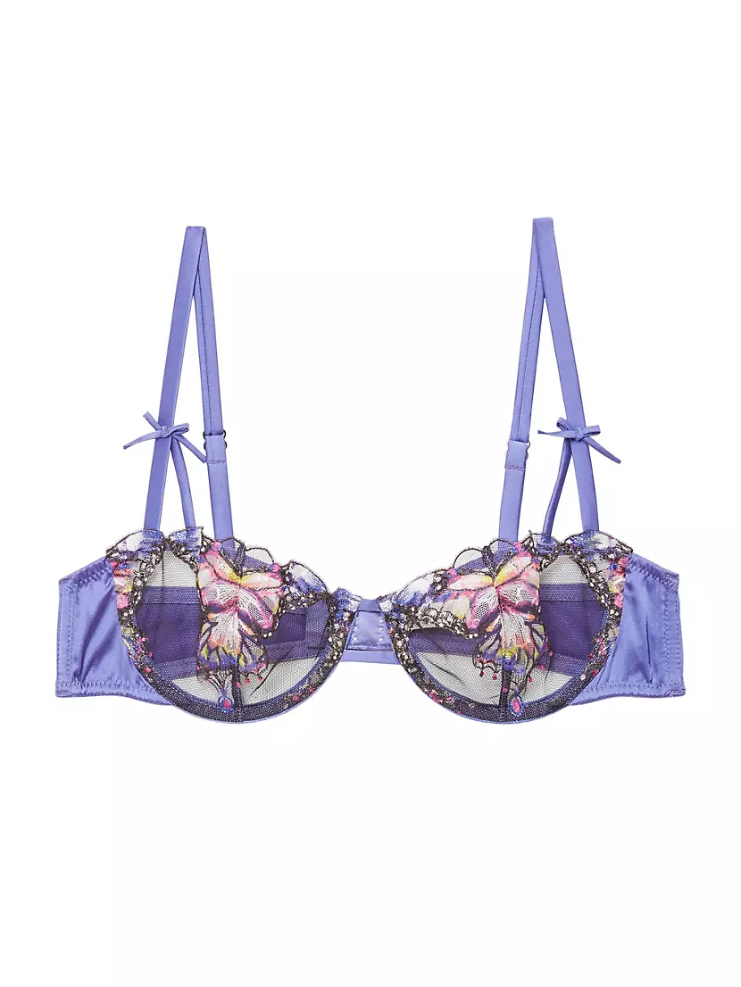 Женский Бюстгальтер Fleur du Mal Butterfly Embroidered Balconette Fleur du mal