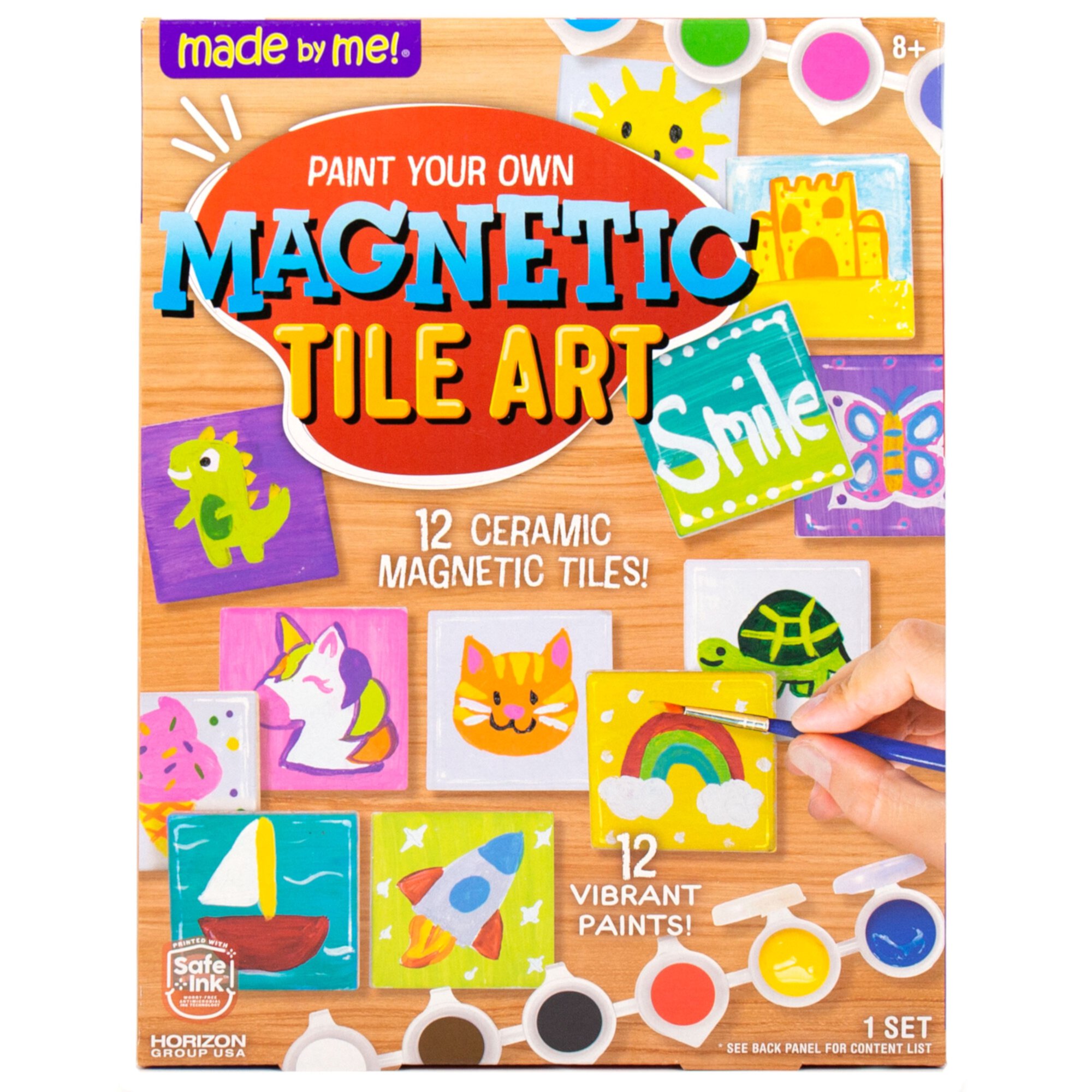 Made By Me Paint Your Own Magnetic Tile Art, Boys and Girls, Child, Ages 6+ Made By Me