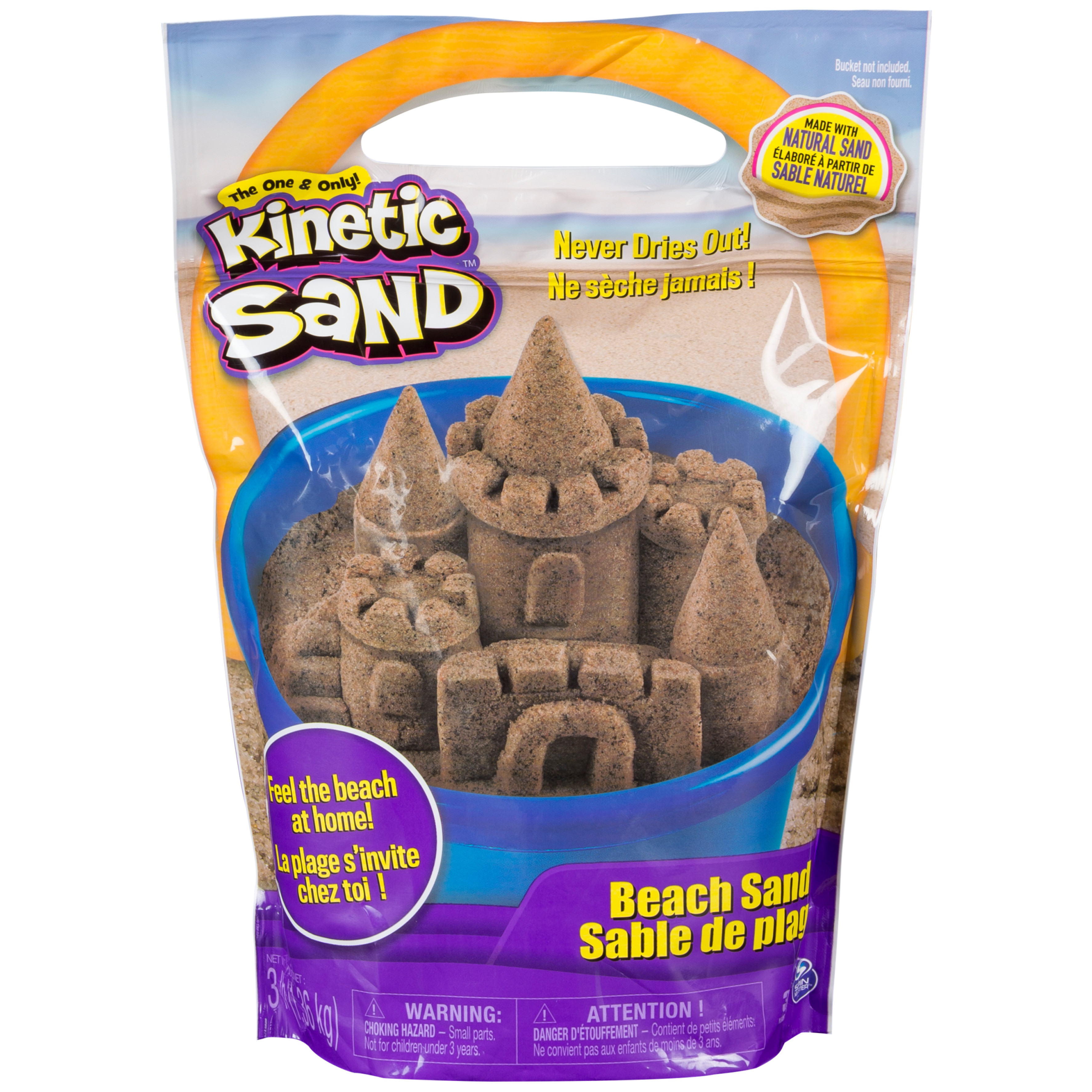 Kinetic Sand, 3lbs Beach Sand for Ages 3 and Up Kinetic Sand