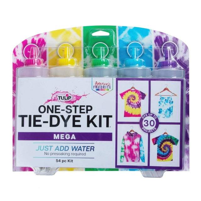 Tulip 5 Color One-Step Tie-Dye Kit Mega Bright Rainbow Dye in 8 fl oz bottles Tulip