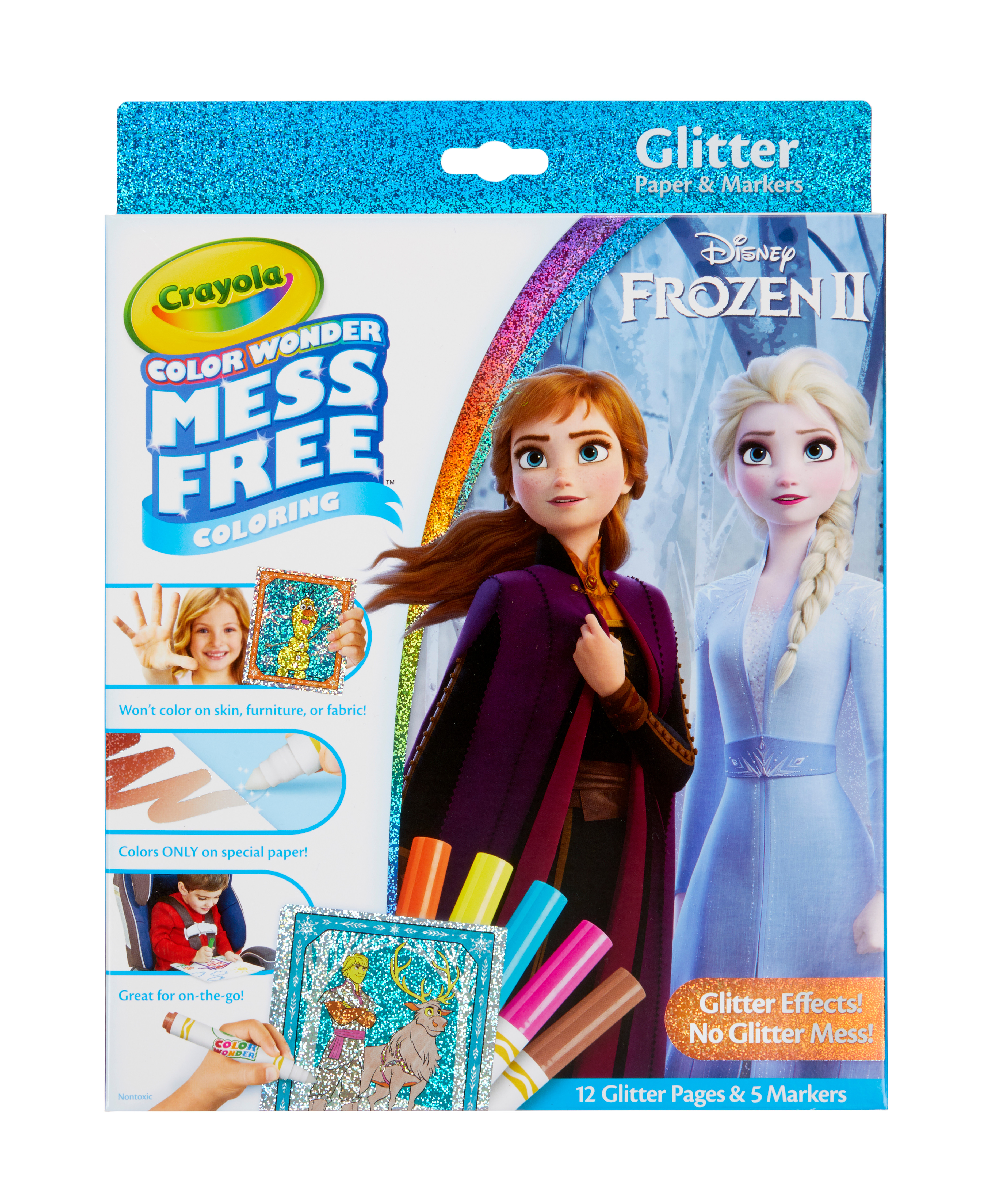 Crayola Color Maravilla Frozen 2 Brillo para Colorear Conjunto, Suministros de Arte para Niños Pequeños, Regalos, Niño Unisex Crayola