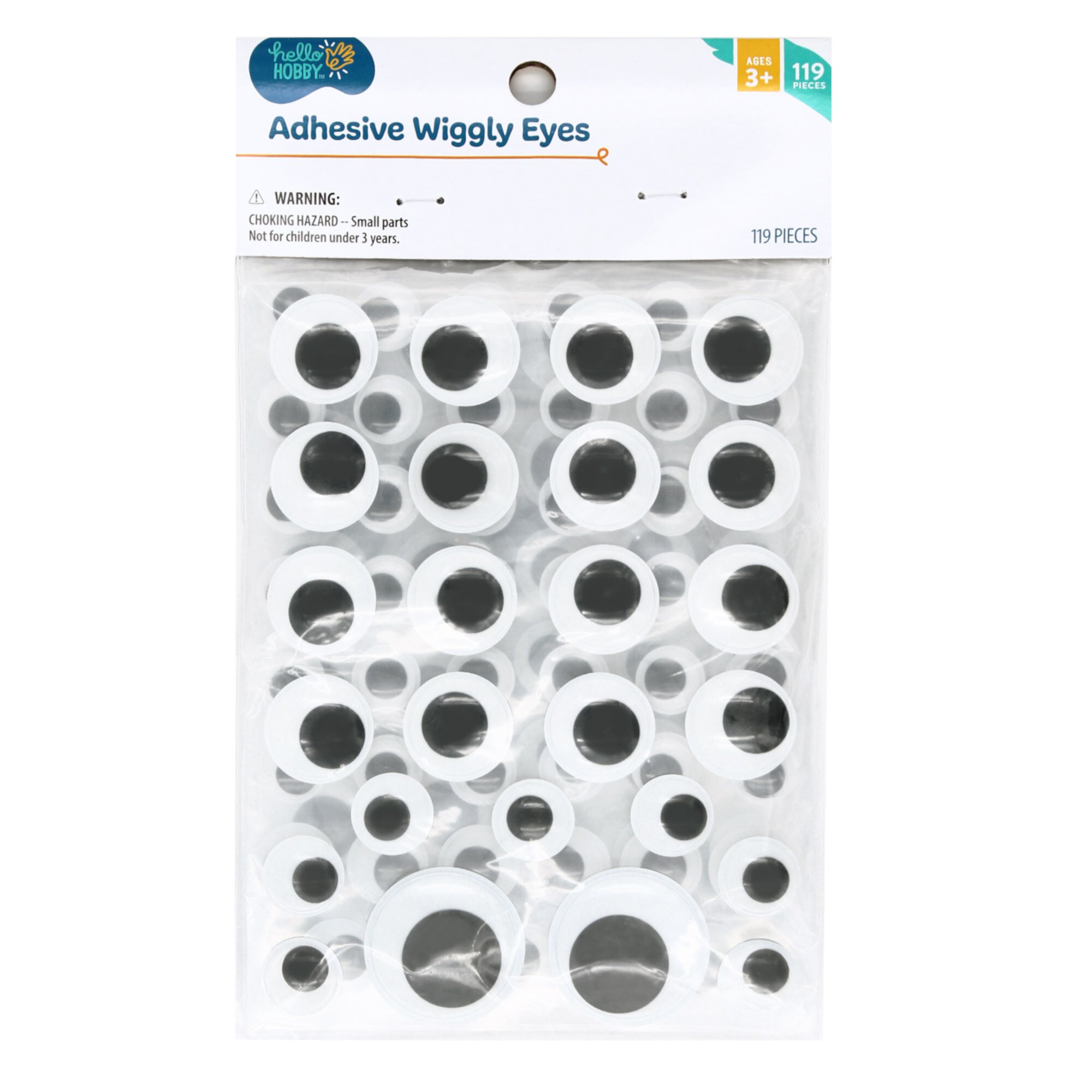 Hello Hobby Black and White Adhesive Googly Eyes, 119Ct Hello Hobby