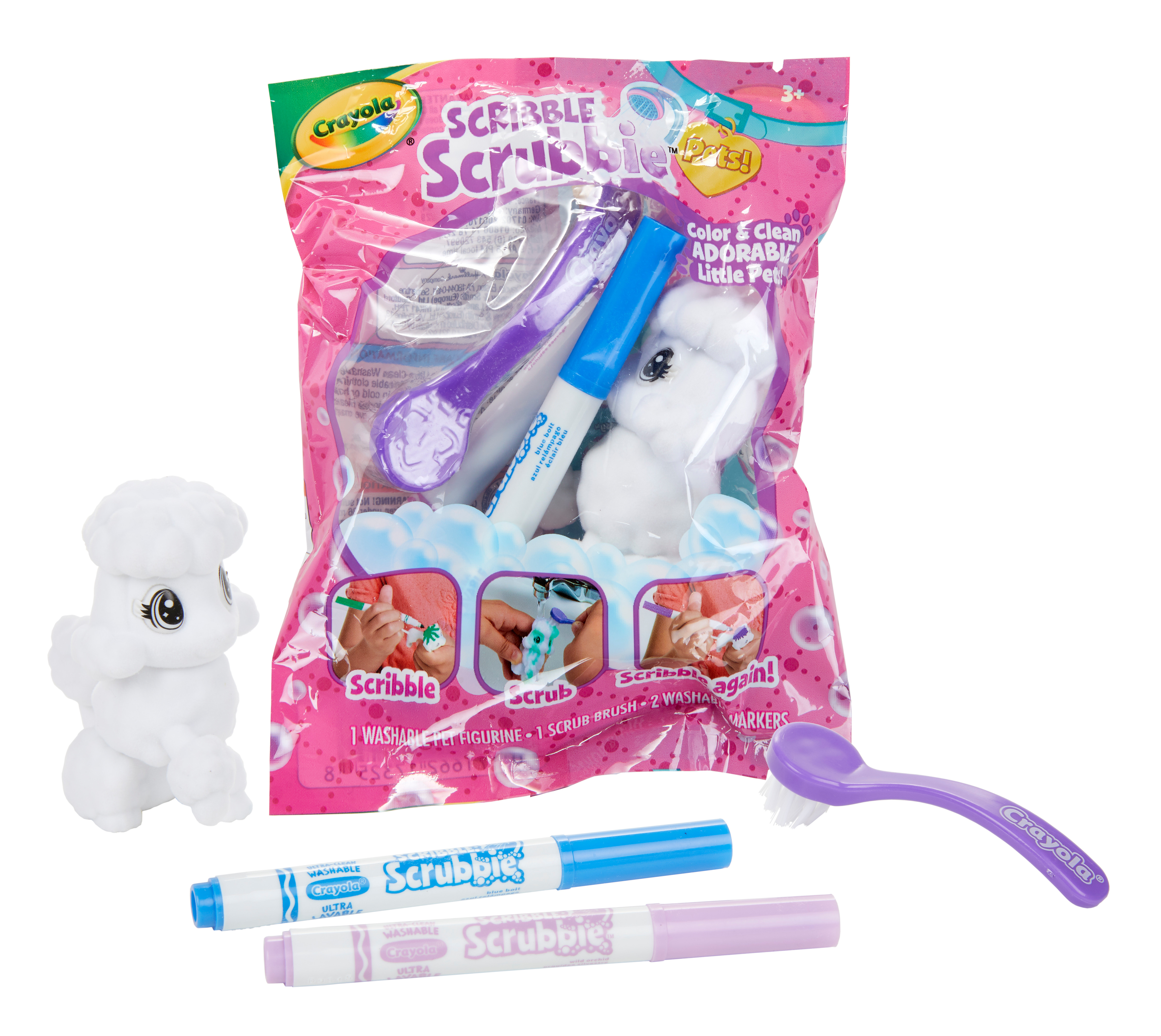 Crayola Scribble Scrubbie Pets 1 Ct Toy, Color & Wash, Creative Gift for Kids, Beginner Unisex Child Crayola